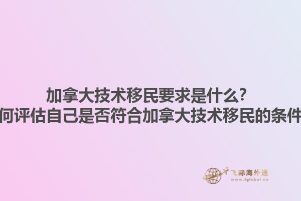 加拿大技术移民要求是什么？如何评估自己是否符合加拿大技术移民的条件？1.jpg