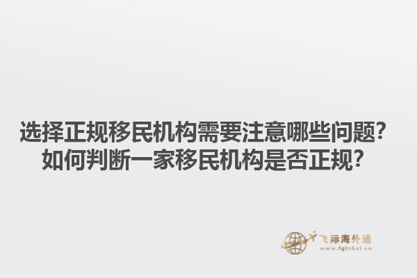 选择正规移民机构需要注意哪些问题？如何判断一家移民机构是否正规？