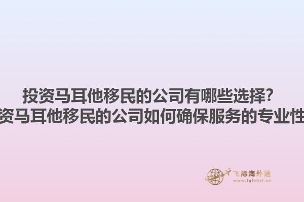 投资马耳他移民的公司有哪些选择？投资马耳他移民的公司如何确保服务的专业性？