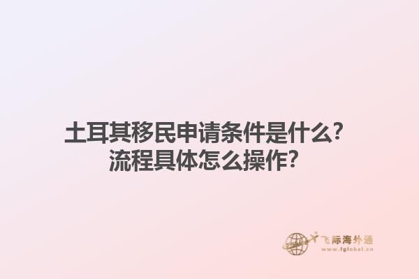 土耳其移民申请条件是什么？流程具体怎么操作？