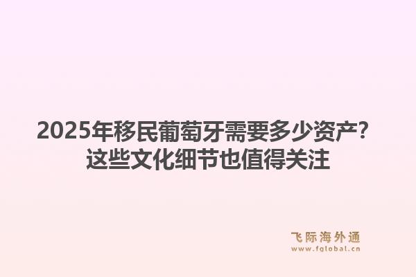 2025年移民葡萄牙需要多少资产？这些文化细节也值得关注