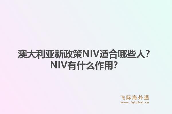 澳大利亚新政策NIV适合哪些人？NIV有什么作用？