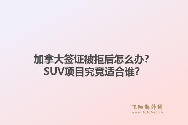 加拿大签证被拒后怎么办？SUV项目究竟适合谁？
