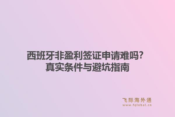 西班牙非盈利签证申请难吗？真实条件与避坑指南
