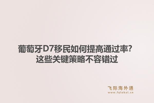 葡萄牙D7移民如何提高通过率？这些关键策略不容错过