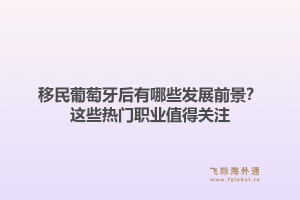 移民葡萄牙后有哪些发展前景？这些热门职业值得关注