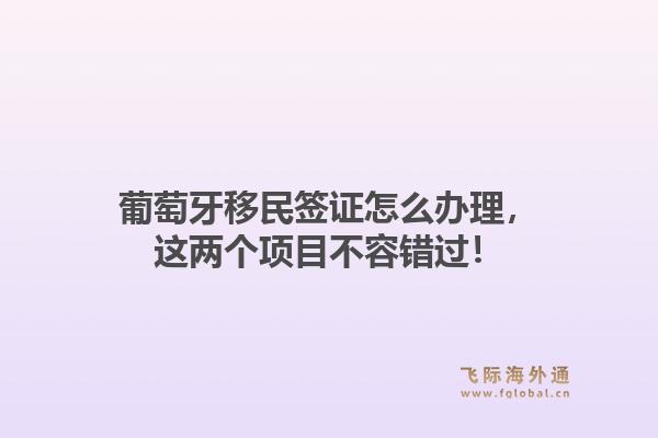 葡萄牙移民签证怎么办理，这两个项目不容错过！