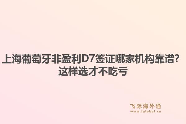上海葡萄牙非盈利D7签证哪家机构靠谱？这样选才不吃亏