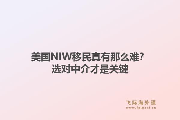 美国NIW移民真有那么难？选对中介才是关键