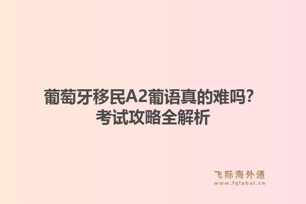 葡萄牙移民A2葡语真的难吗？考试攻略全解析