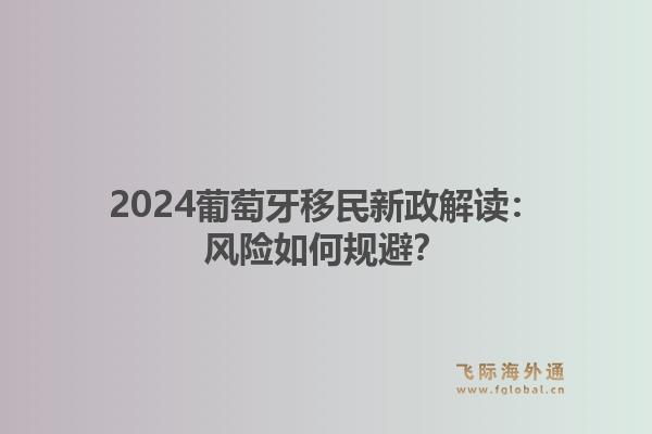 2024葡萄牙移民新政解读:风险如何规避?1.jpg