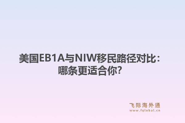 美国EB1A与NIW移民路径对比:哪条更适合你?