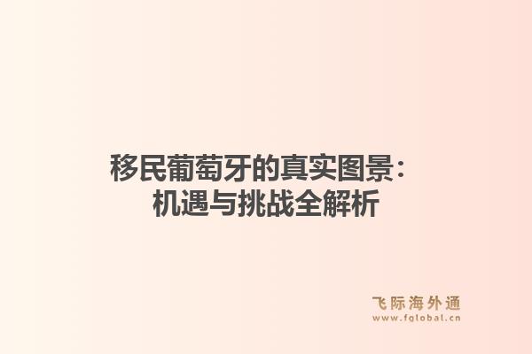 移民葡萄牙的真实图景:机遇与挑战全解析