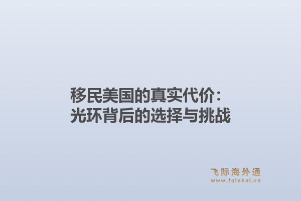 移民美国的真实代价:光环背后的选择与挑战