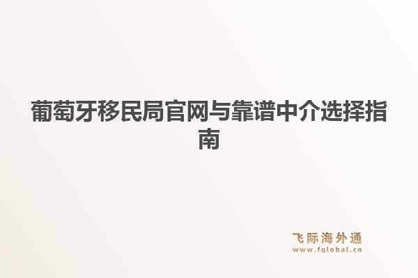 葡萄牙移民局官网与靠谱中介选择指南