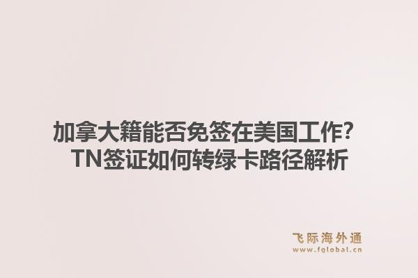 加拿大籍能否免签在美国工作？TN签证如何转绿卡路径解析