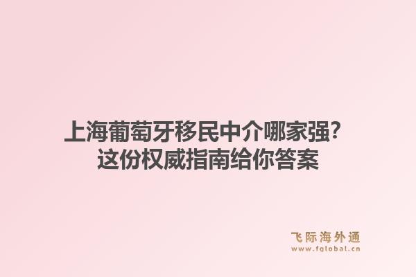 上海葡萄牙移民中介哪家强？这份权威指南给你答案