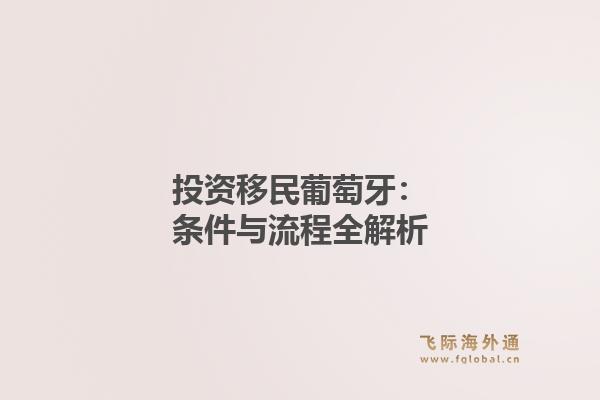 投资移民葡萄牙：条件与流程全解析