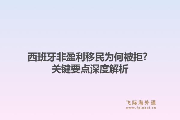西班牙非盈利移民为何被拒？关键要点深度解析