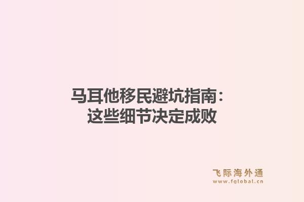 马耳他移民避坑指南：这些细节决定成败
