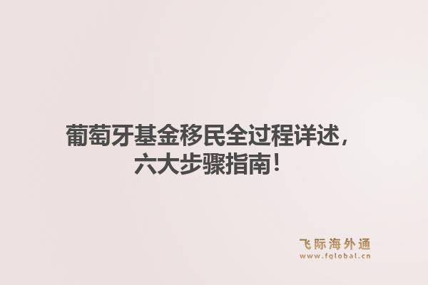 葡萄牙基金移民全过程详述，六大步骤指南！