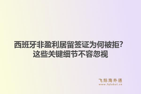 西班牙非盈利居留签证为何被拒？这些关键细节不容忽视