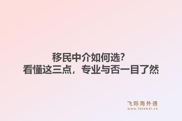 移民中介如何选？看懂这三点，专业与否一目了然