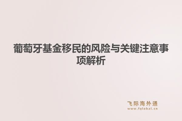 葡萄牙基金移民的风险与关键注意事项解析