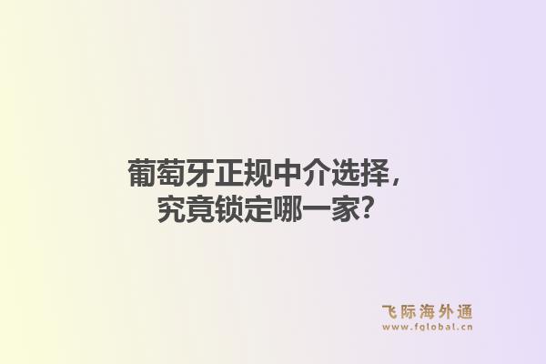 葡萄牙正规中介选择，究竟锁定哪一家？