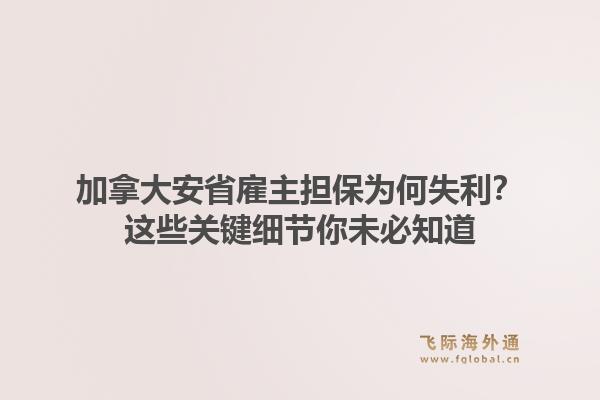 加拿大安省雇主担保为何失利？这些关键细节你未必知道