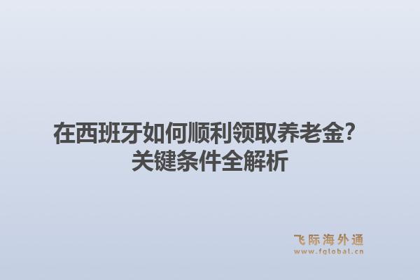 在西班牙如何顺利领取养老金？关键条件全解析