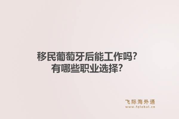移民葡萄牙后能工作吗？有哪些职业选择？
