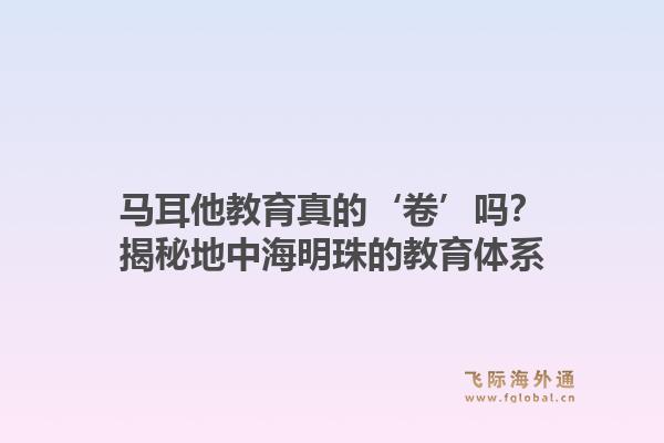 马耳他教育真的‘卷’吗？揭秘地中海明珠的教育体系