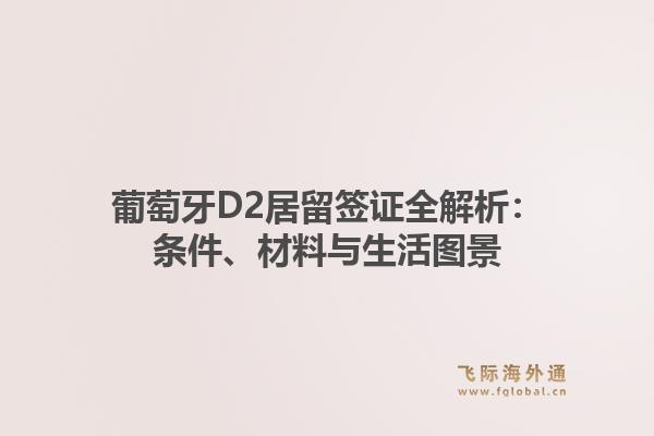 葡萄牙D2居留签证全解析：条件、材料与生活图景