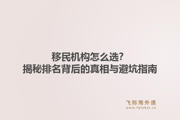移民机构怎么选？揭秘排名背后的真相与避坑指南