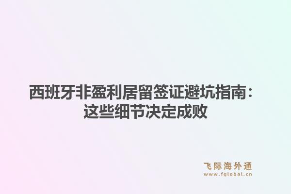 西班牙非盈利居留签证避坑指南：这些细节决定成败