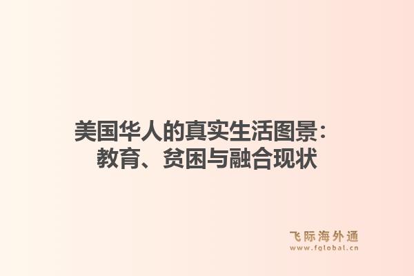 美国华人的真实生活图景：教育、贫困与融合现状