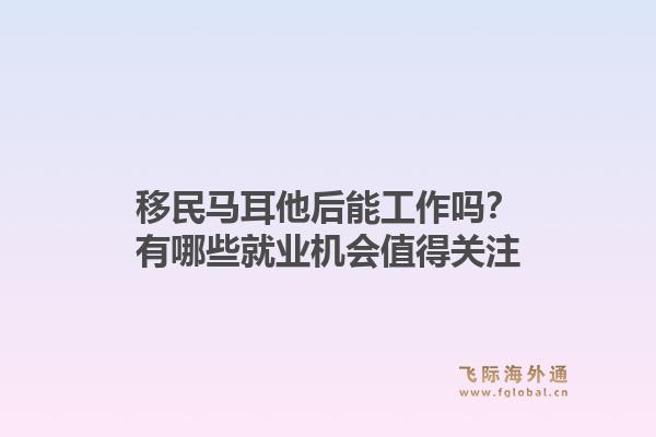 移民马耳他后能工作吗？有哪些就业机会值得关注