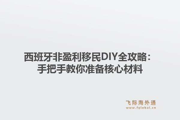 西班牙非盈利移民DIY全攻略：手把手教你准备核心材料