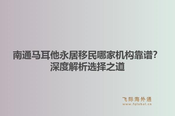 南通马耳他永居移民哪家机构靠谱？深度解析选择之道