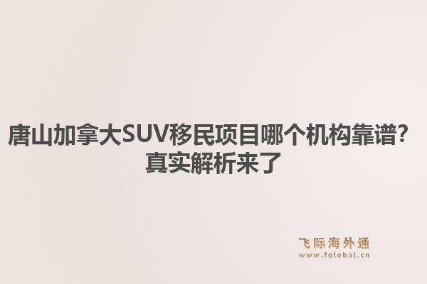 唐山加拿大SUV移民项目哪个机构靠谱？真实解析来了