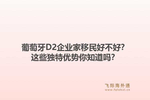 葡萄牙D2企业家移民好不好？这些独特优势你知道吗？