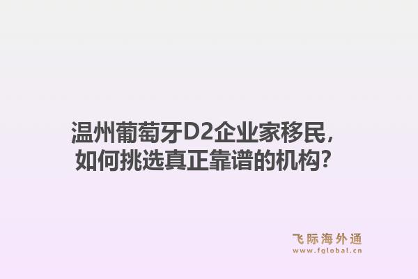 温州葡萄牙D2企业家移民，如何挑选真正靠谱的机构？