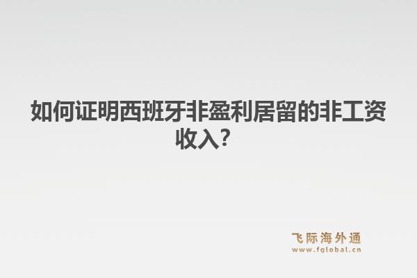 如何证明西班牙非盈利居留的非工资收入？