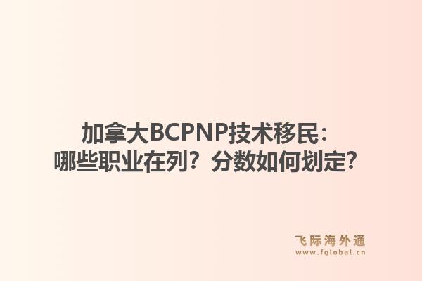 加拿大BCPNP技术移民：哪些职业在列？分数如何划定？