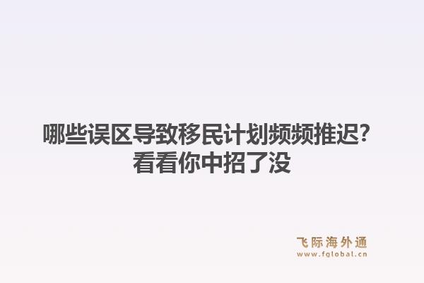 哪些误区导致移民计划频频推迟？看看你中招了没