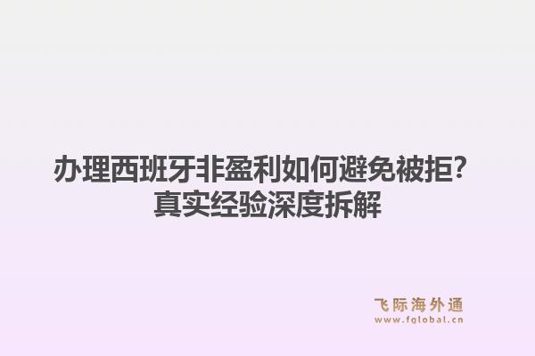 办理西班牙非盈利如何避免被拒？真实经验深度拆解