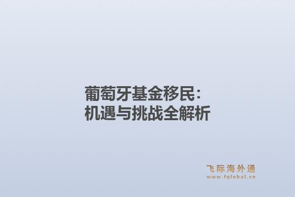 葡萄牙基金移民：机遇与挑战全解析
