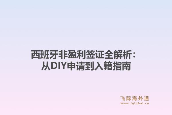 西班牙非盈利签证全解析：从DIY申请到入籍指南