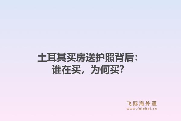 土耳其买房送护照背后：谁在买，为何买？